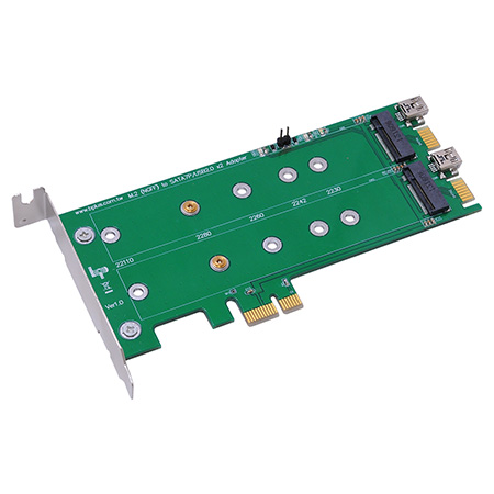 M2PS デュアルM.2 (NGFF) SATA SSD - SATAアダプタ