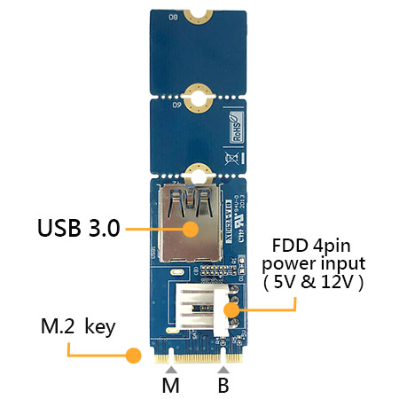 støn tredobbelt pad NU63A (M.2 B M key to USB3.0 Adapter)