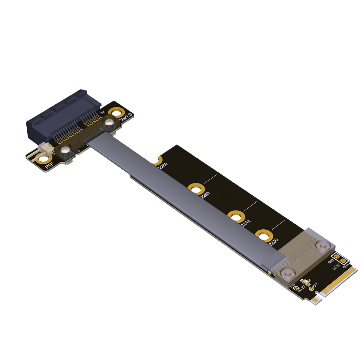 RONSHIN Mini USB Cable and SATA Cable PCI-E X1 Extension Cable PCIE 1X Expansion Riser Card 90°Right Angle